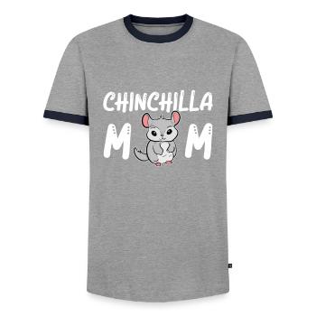 Meerschweinchen Chinchilla Mom Mutter Liebhaber - Männer Kontrast-T-Shirt - Grau/Navy  - Vorne - AI Model Female 172 light (172cm) & AI Model Male 178 light (178cm)