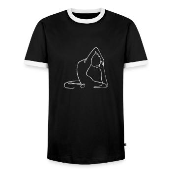 Yoga Lehrerin Meditation Yogi Namaste Buddhismus - Männer Kontrast-T-Shirt - Schwarz/Weiß - Vorne - AI Model Female 172 light (172cm) & AI Model Male 178 light (178cm)