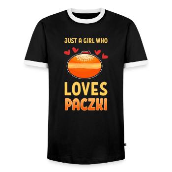 Just A Girl Who Loves Paczki Donut Polen Polnisch - Männer Kontrast-T-Shirt - Schwarz/Weiß - Vorne - AI Model Female 172 light (172cm) & AI Model Male 178 light (178cm)