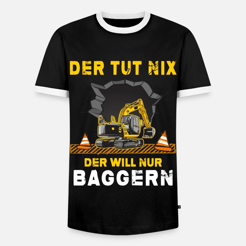 bagger baggerfahrer Baggerschaufel Baustelle - Männer Kontrast-T-Shirt - Schwarz/Weiß