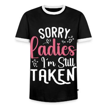 Sorry Ladies I'm Still Taken - T-shirt contrasté Homme - noir/blanc - Devant - AI Model Female 172 light (172cm) & AI Model Male 178 light (178cm)