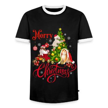 joyeux Noël - T-shirt contrasté Homme - noir/blanc - Devant - AI Model Female 172 light (172cm) & AI Model Male 178 light (178cm)