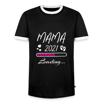 Maman 2021 - T-shirt contrasté Homme - noir/blanc - Devant - AI Model Female 172 light (172cm) & AI Model Male 178 light (178cm)