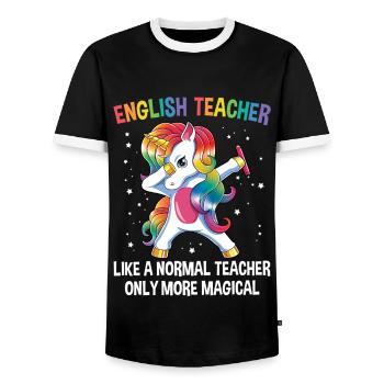 Anglais professeur de magisch drôle littérature Professeur - T-shirt contrasté Homme - noir/blanc - Devant - AI Model Female 172 light (172cm) & AI Model Male 178 light (178cm)