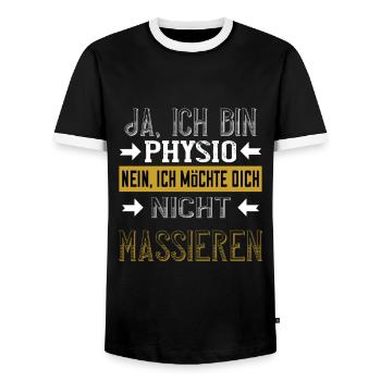 Physiotherapie Physio Geschenk Lustig Spruch - Männer Kontrast-T-Shirt - Schwarz/Weiß - Vorne - AI Model Female 172 light (172cm) & AI Model Male 178 light (178cm)