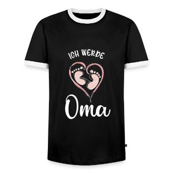 Ich werde Oma 2022 2023 Großmutter Beste Oma - Männer Kontrast-T-Shirt - Schwarz/Weiß - Vorne - AI Model Female 172 light (172cm) & AI Model Male 178 light (178cm)