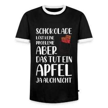 Schokolade - Männer Kontrast-T-Shirt - Schwarz/Weiß - Vorne - AI Model Female 172 light (172cm) & AI Model Male 178 light (178cm)