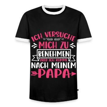 Witzige Spaß Sprüche für Herren und Damen - Männer Kontrast-T-Shirt - Schwarz/Weiß - Vorne - AI Model Female 172 light (172cm) & AI Model Male 178 light (178cm)