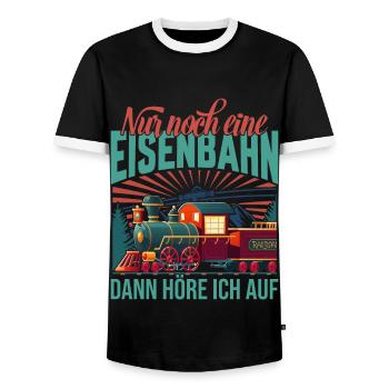 Nur noch eine Eisenbahn Dampflok Modeleisenbahn - Männer Kontrast-T-Shirt - Schwarz/Weiß - Vorne - AI Model Female 172 light (172cm) & AI Model Male 178 light (178cm)