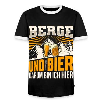 Berge Bier Wandern - Männer Kontrast-T-Shirt - Schwarz/Weiß - Vorne - AI Model Female 172 light (172cm) & AI Model Male 178 light (178cm)