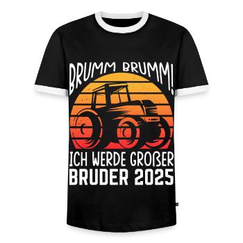 Großer Bruder 2025 - Männer Kontrast-T-Shirt - Schwarz/Weiß - Vorne - AI Model Female 172 light (172cm) & AI Model Male 178 light (178cm)