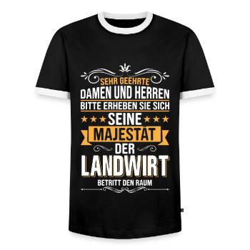 Majestät Design Lustiger Landwirt Beruf Spruch - Männer Kontrast-T-Shirt - Schwarz/Weiß - Vorne - AI Model Female 172 light (172cm) & AI Model Male 178 light (178cm)