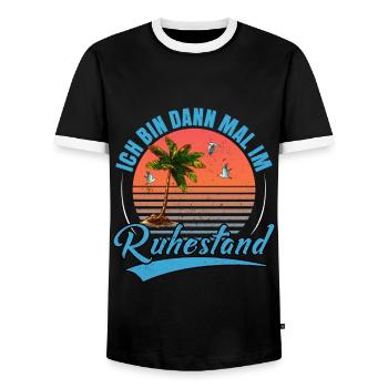 Ruhestand Retro Opa Großvater - Männer Kontrast-T-Shirt - Schwarz/Weiß - Vorne - AI Model Female 172 light (172cm) & AI Model Male 178 light (178cm)