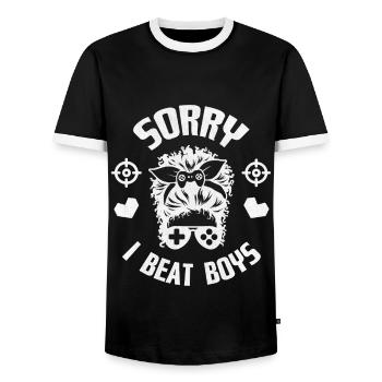 Gamer Gamblers - T-shirt contrasté Homme - noir/blanc - Devant - AI Model Female 172 light (172cm) & AI Model Male 178 light (178cm)