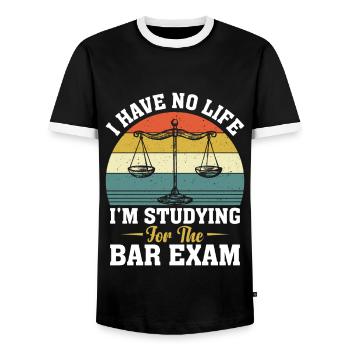 Profession d’avocat! Avocats Étudiants en droit Avocat - T-shirt contrasté Homme - noir/blanc - Devant - AI Model Female 172 light (172cm) & AI Model Male 178 light (178cm)