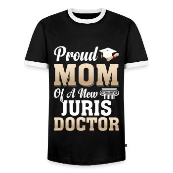 Fière mère avocate étudiante en droit - T-shirt contrasté Homme - noir/blanc - Devant - AI Model Female 172 light (172cm) & AI Model Male 178 light (178cm)