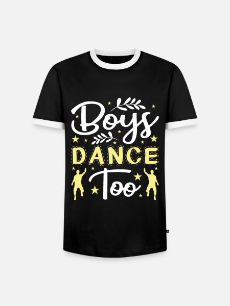 Boys Dance Too Ballerina Dancing - Men's Ringer Shirt - black/white