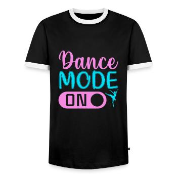 Dance Mode On - Männer Kontrast-T-Shirt - Schwarz/Weiß - Vorne - AI Model Female 172 light (172cm) & AI Model Male 178 light (178cm)
