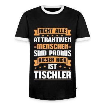 Schreiner Handwerker Schreinermeister Tischler - Männer Kontrast-T-Shirt - Schwarz/Weiß - Vorne - AI Model Female 172 light (172cm) & AI Model Male 178 light (178cm)