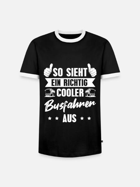 Bus Linienbus Cooler Busfahrer - Männer Kontrast-T-Shirt - Schwarz/Weiß