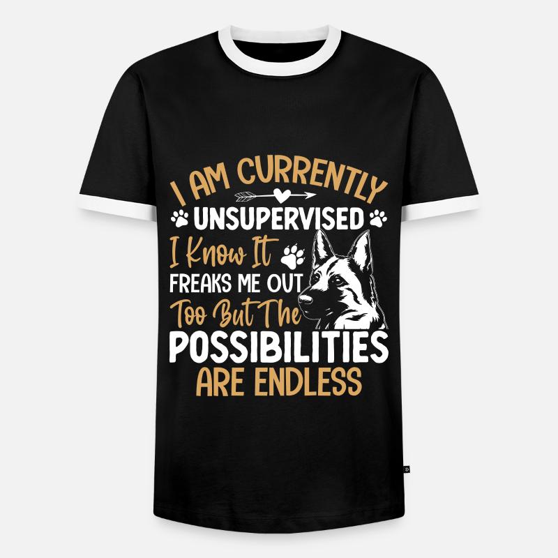 Schäferhund - Männer Kontrast-T-Shirt - Schwarz/Weiß