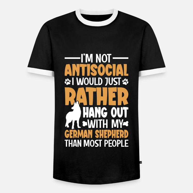 Hundebesitzer Schäferhund - Männer Kontrast-T-Shirt - Schwarz/Weiß