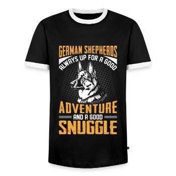 Sheepdog - Men's Ringer Shirt - black/white - Front - AI Model Female 172 light (172cm) & AI Model Male 178 light (178cm)