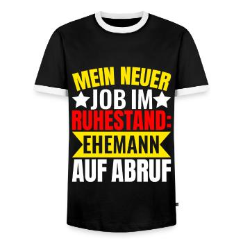 Witzige Sprüche Ehemann Auf Abruf - Männer Kontrast-T-Shirt - Schwarz/Weiß - Vorne - AI Model Female 172 light (172cm) & AI Model Male 178 light (178cm)