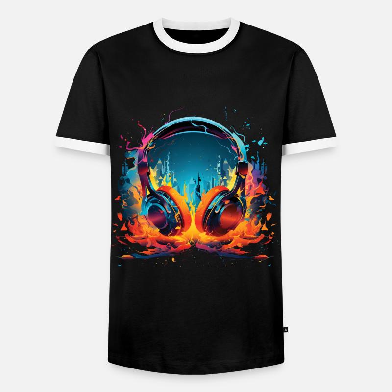 Headset - Men's Ringer Shirt - black/white