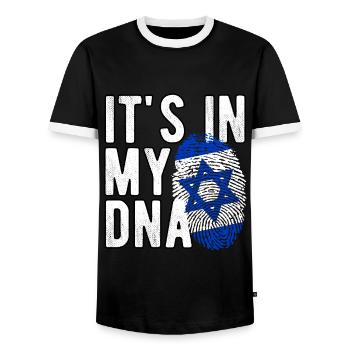 Israel - Männer Kontrast-T-Shirt - Schwarz/Weiß - Vorne - AI Model Female 172 light (172cm) & AI Model Male 178 light (178cm)
