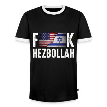 Israel - Männer Kontrast-T-Shirt - Schwarz/Weiß - Vorne - AI Model Female 172 light (172cm) & AI Model Male 178 light (178cm)