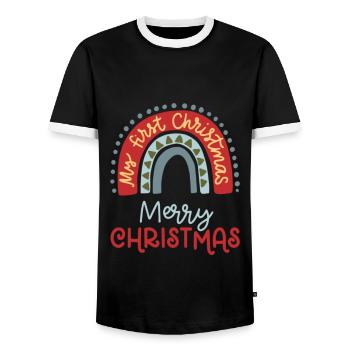 Joyeux Noël 2023 - T-shirt contrasté Homme - noir/blanc - Devant - AI Model Female 172 light (172cm) & AI Model Male 178 light (178cm)