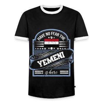 Yemen - Men's Ringer Shirt - black/white - Front - AI Model Female 172 light (172cm) & AI Model Male 178 light (178cm)