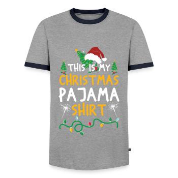 Chemise de pyjama - T-shirt contrasté Homme - gris/marine  - Devant - AI Model Female 172 light (172cm) & AI Model Male 178 light (178cm)