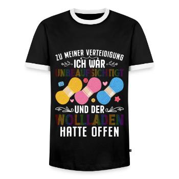 Hobby Stricken Häkeln Mutter Mama Oma Geschenk - Männer Kontrast-T-Shirt - Schwarz/Weiß - Vorne - AI Model Female 172 light (172cm) & AI Model Male 178 light (178cm)