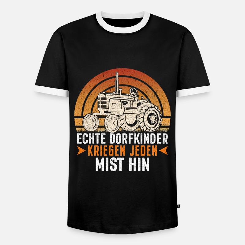 Geschenk Bauernspruch Dorfkind Statement - Männer Kontrast-T-Shirt - Schwarz/Weiß