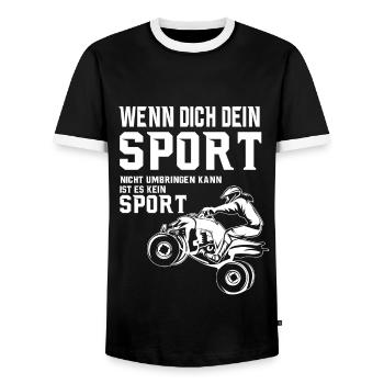 Quad Spruch ATV Quad Offroad - Männer Kontrast-T-Shirt - Schwarz/Weiß - Vorne - AI Model Female 172 light (172cm) & AI Model Male 178 light (178cm)