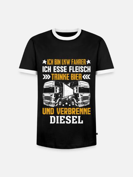 Truck Driver - Men's Ringer Shirt - black/white