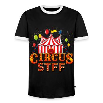 Circus - Men's Ringer Shirt - black/white - Front - AI Model Female 172 light (172cm) & AI Model Male 178 light (178cm)
