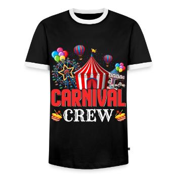 Carnival Circus - Men's Ringer Shirt - black/white - Front - AI Model Female 172 light (172cm) & AI Model Male 178 light (178cm)