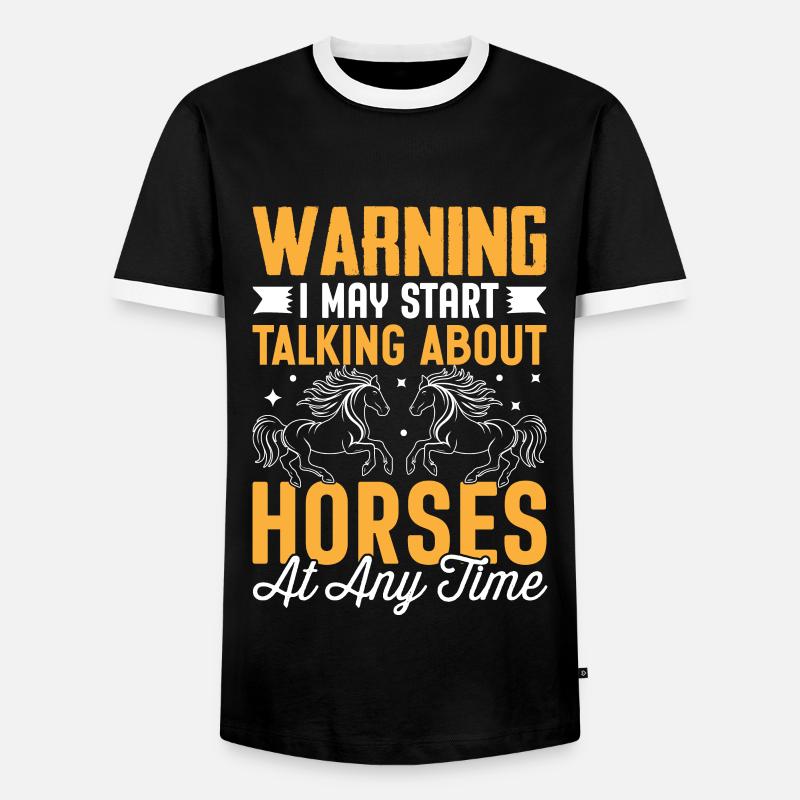 Könnte über Pferde reden - Männer Kontrast-T-Shirt - Schwarz/Weiß