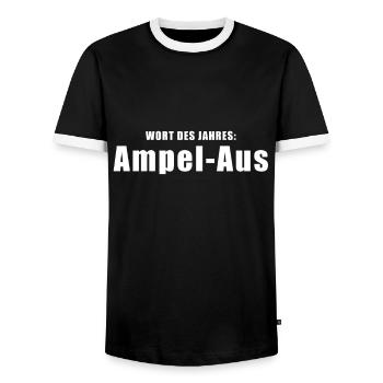 Ampel-Aus Wort Des Jahres Jury Lustig Politik - Männer Kontrast-T-Shirt - Schwarz/Weiß - Vorne - AI Model Female 172 light (172cm) & AI Model Male 178 light (178cm)