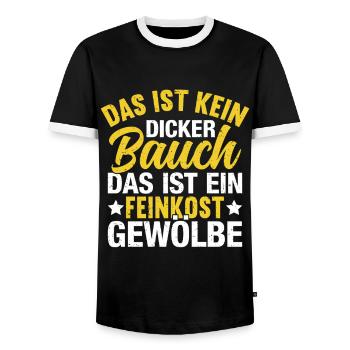 Das ist kein dicker Baucher - Männer Kontrast-T-Shirt - Schwarz/Weiß - Vorne - AI Model Female 172 light (172cm) & AI Model Male 178 light (178cm)