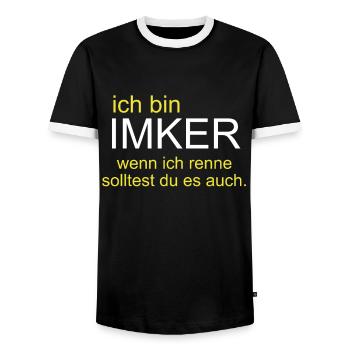 Ich bin Imker, geschenk imker - geschenk für imker - Männer Kontrast-T-Shirt - Schwarz/Weiß - Vorne - AI Model Female 172 light (172cm) & AI Model Male 178 light (178cm)