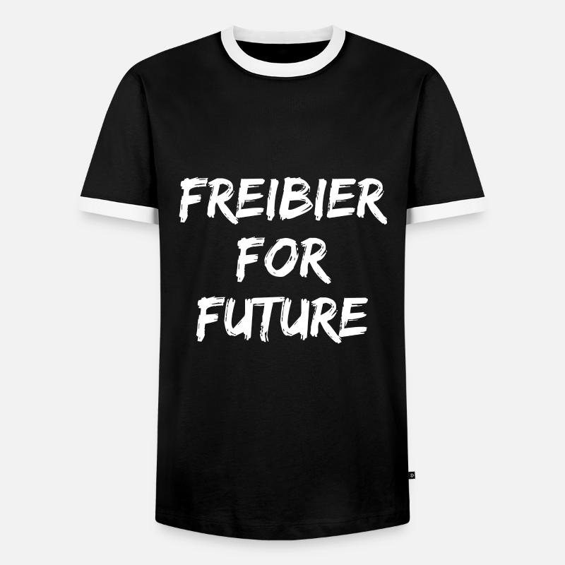 Freibier for future - Männer Kontrast-T-Shirt - Schwarz/Weiß