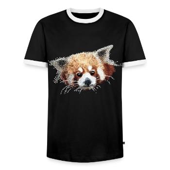 Panda - Männer Kontrast-T-Shirt - Schwarz/Weiß - Vorne - AI Model Female 172 light (172cm) & AI Model Male 178 light (178cm)