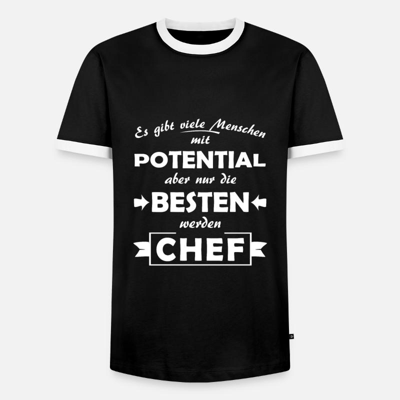 Chef - Männer Kontrast-T-Shirt - Schwarz/Weiß