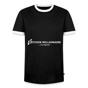Bitcoin millionaire - Men's Ringer Shirt - black/white - Front - AI Model Female 172 light (172cm) & AI Model Male 178 light (178cm)