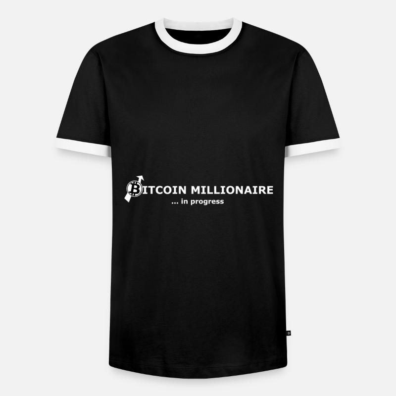 Bitcoin millionaire - Men's Ringer Shirt - black/white