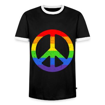 lgbt - Männer Kontrast-T-Shirt - Schwarz/Weiß - Vorne - AI Model Female 172 light (172cm) & AI Model Male 178 light (178cm)